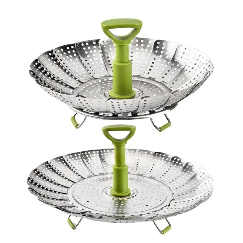 Складная Пароварка из нержавеющей стали пищевая корзина для фруктов и овощей