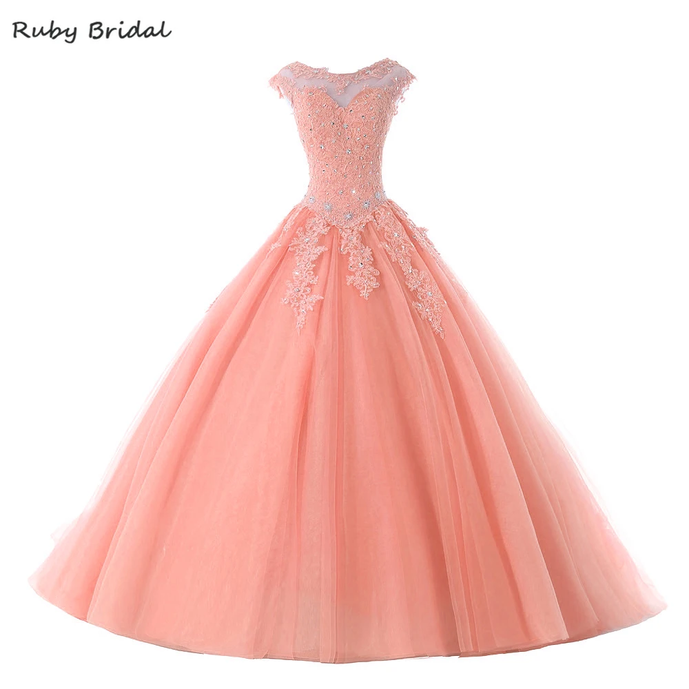 Ruby Bridal 2018 Custom Quinceanera платья Vestido Debutante бальное платье с цветами и бисером милое 16