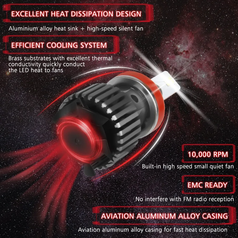 Авто Rover автомобилей головной светильник H7 светодиодный H4 H1 H11 H3 H13 9005 9006 60 Вт 12000LM
