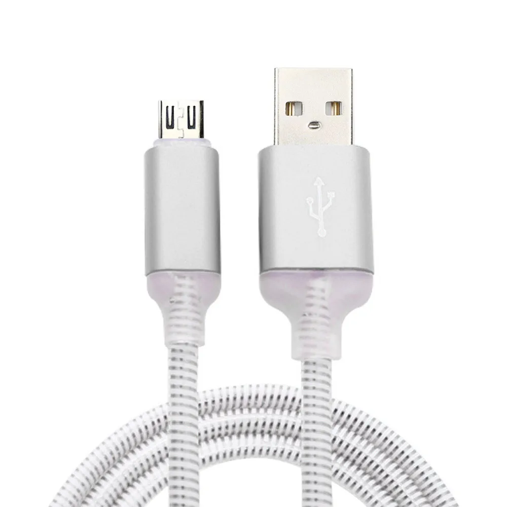 1 м Micro USB кабель для телефона Видимый светодиодный светильник Micro usb кабель для синхронизации данных и зарядки для телефонов Android универсальные кабели для телефонов# YL5