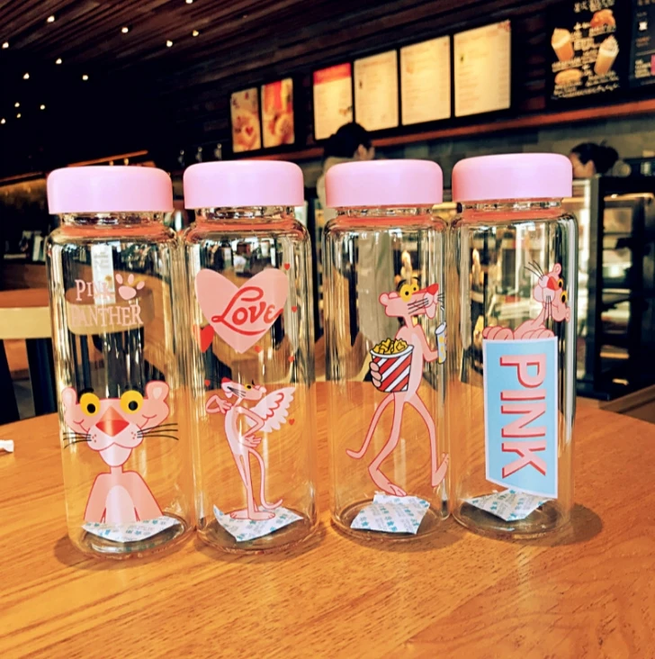 Летняя Новинка 2019 Подарочная стеклянная чашка розовая леопардовая Подарочный