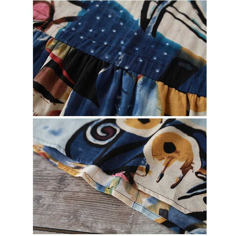 2019 новые летние женские платья из хлопка и льна богемное Свободное платье с