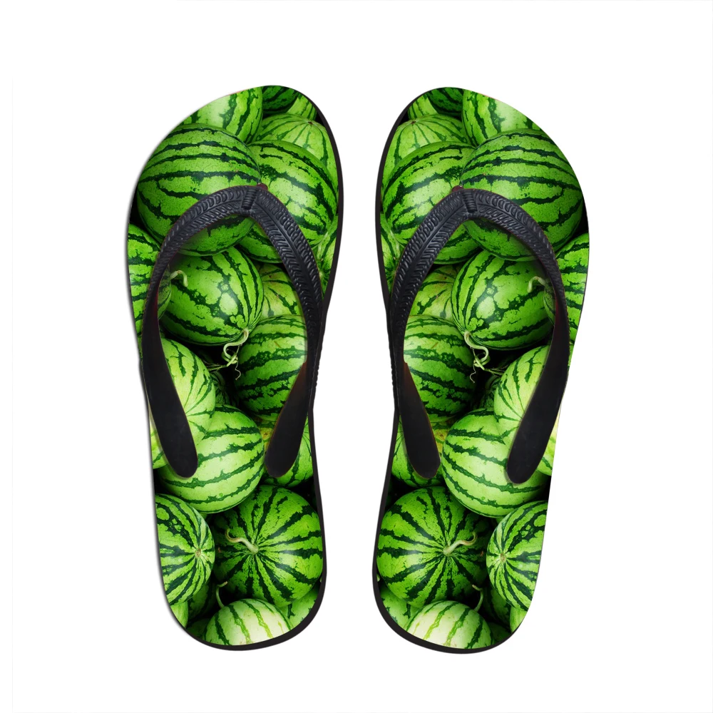 Индивидуальные забавные летние шлепанцы с 3D принтом фруктов мужские легкие