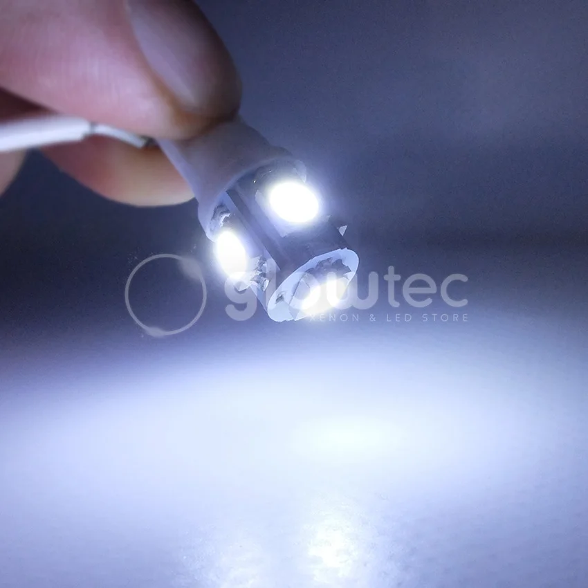 1 шт. автомобильная светодиодная лампа T10 5SMD 5050 12 В светодиод can bus W5W 5 SMD белый