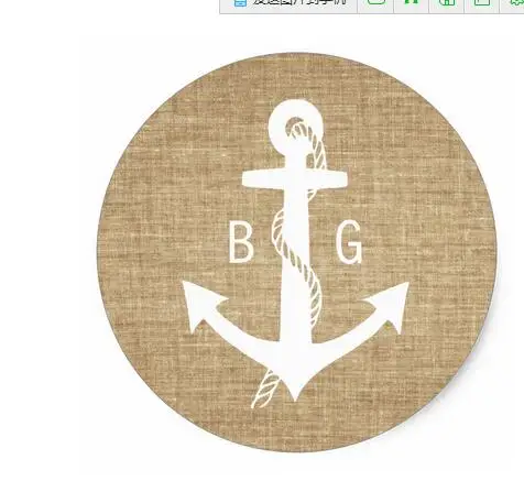 

1.5inch Rustic Monogram Anchor Nautical Wedding Stickers