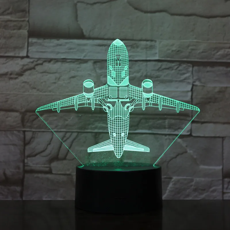 

Creative Aircraft Moderne Desk Lamp Gift Acrylic Colorful 3d Nightlight Novelty Electronic Products Decorative Table Lamp