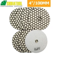 shdiatool 7pcs diameter 4100mm white buff resin bond diamond flexible polishing pad shining granite marble stone sander disc