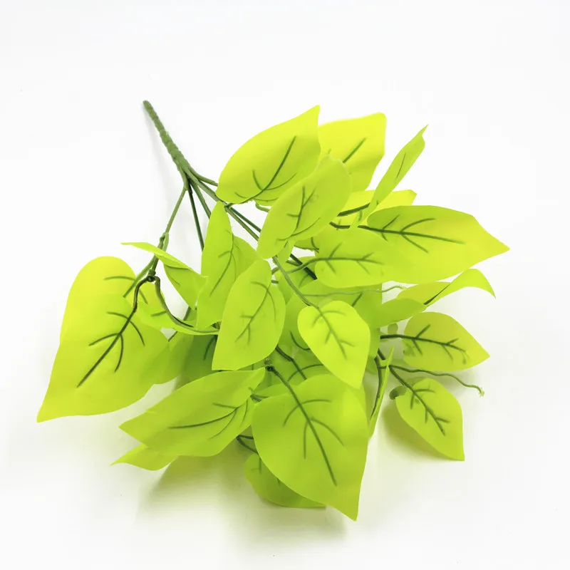 

7 branches Artificial Plastic fake plant Fruit Green Leaf plant for home garden decoration