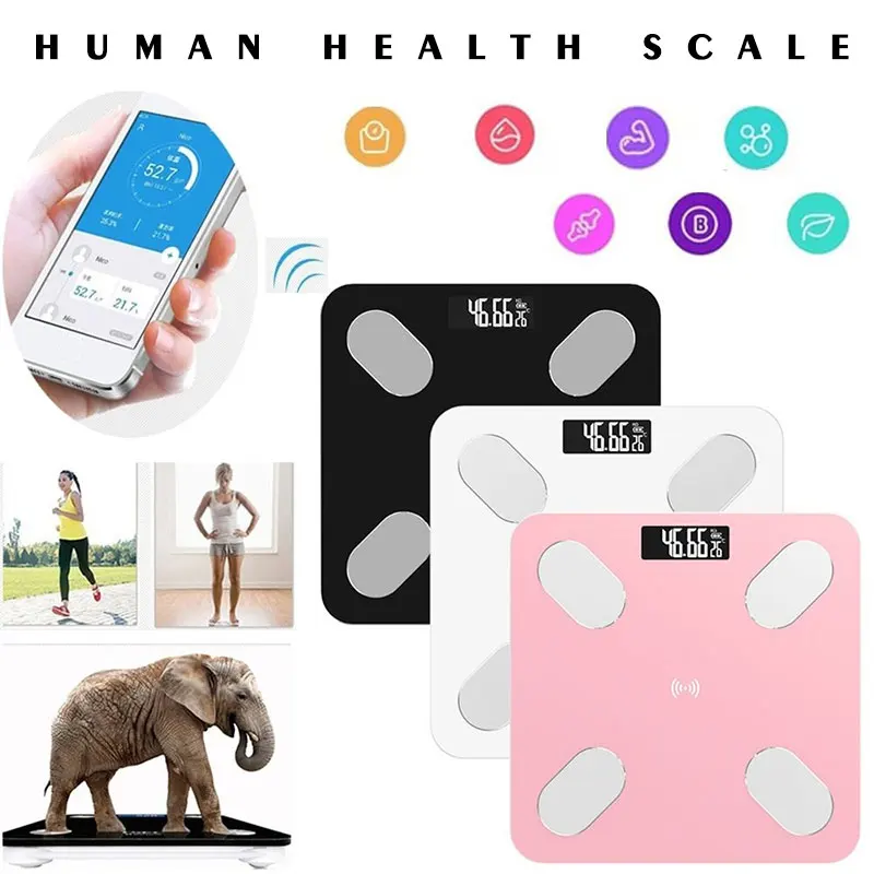 Электронные весы Smart Body Scale многофункциональные Bluetooth lcd Цифровые ж/к вода умный