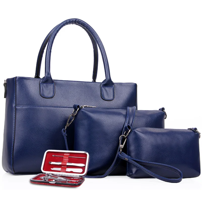 2018 Новый Модный комплект из 4 предметов женские сумки-мессенджеры + сумки сумка на