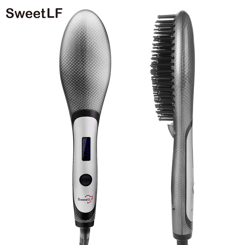 

SweetLF Comb Hair Electric Straightener Tool Fast Heating Detangling Anti-Scald Hair Styling Accessory Ceramic Iron Hair Tool