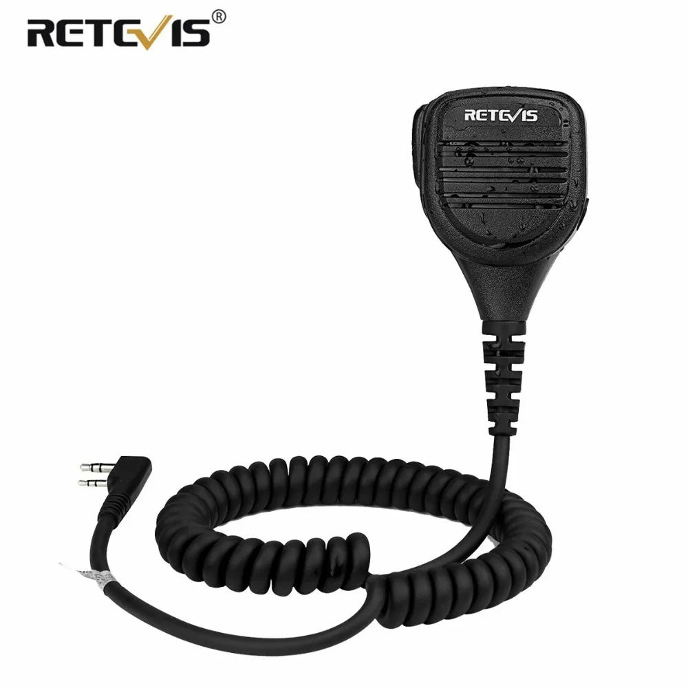 Retevis RS-112 2Pin TK Plug IP54 Водонепроницаемый пульт дистанционного управления динамик микрофон с 3,5 мм разъем для гарнитуры для Kenwood Baofeng Walkie Talkie