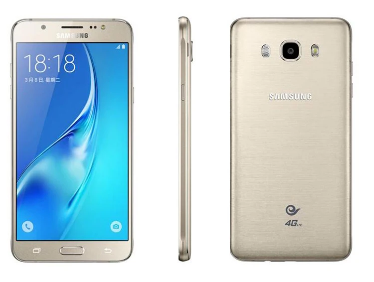 gold color Разблокированный мобильный телефон samsung Galaxy J7108 4G LTE, четыре ядра, 5,5 дюймов, МП, 3 Гб ram, две sim-карты J7 - Цвет: gold color