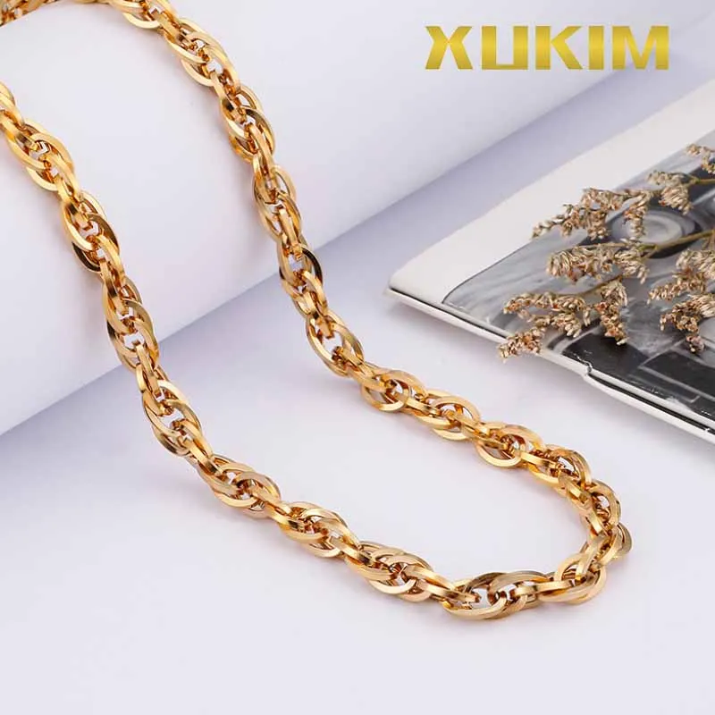 XCN223 Xukim ювелирное изделие стальная цепочка золотого цвета мужское модное