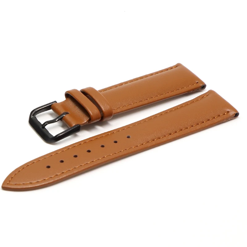 Light Brown BK Новое поступление высокого качества 14 мм 16 мм 18 мм 20 мм 22 мм 24 мм браслет из натуральной кожи браслет часы браслет черный коричневый - Цвет ремешка: Light Brown BK