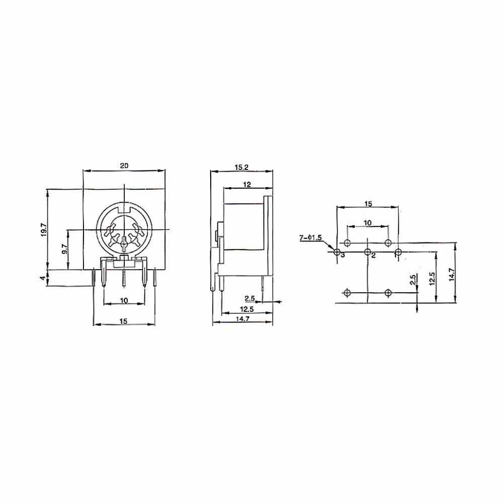 10 шт./компл. монтажный гнездовой разъем для печатной платы DIN5 DIN 5 Штырьковый