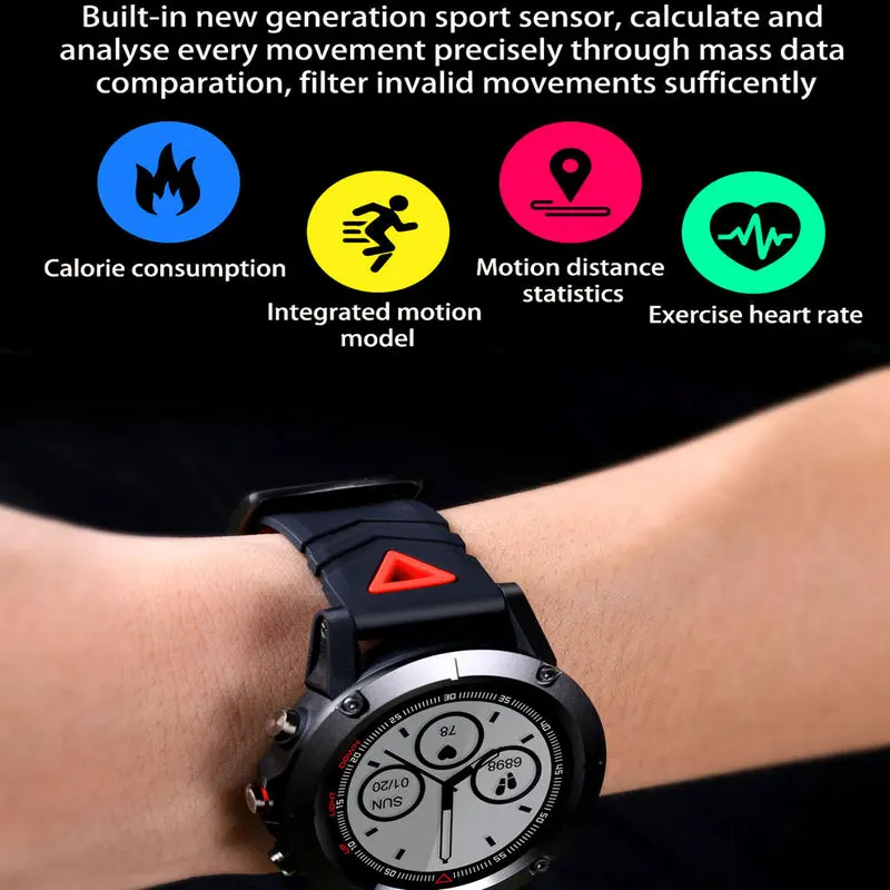 G01 gps Смарт часы Для мужчин IP68 Водонепроницаемый монитор сердечного ритма