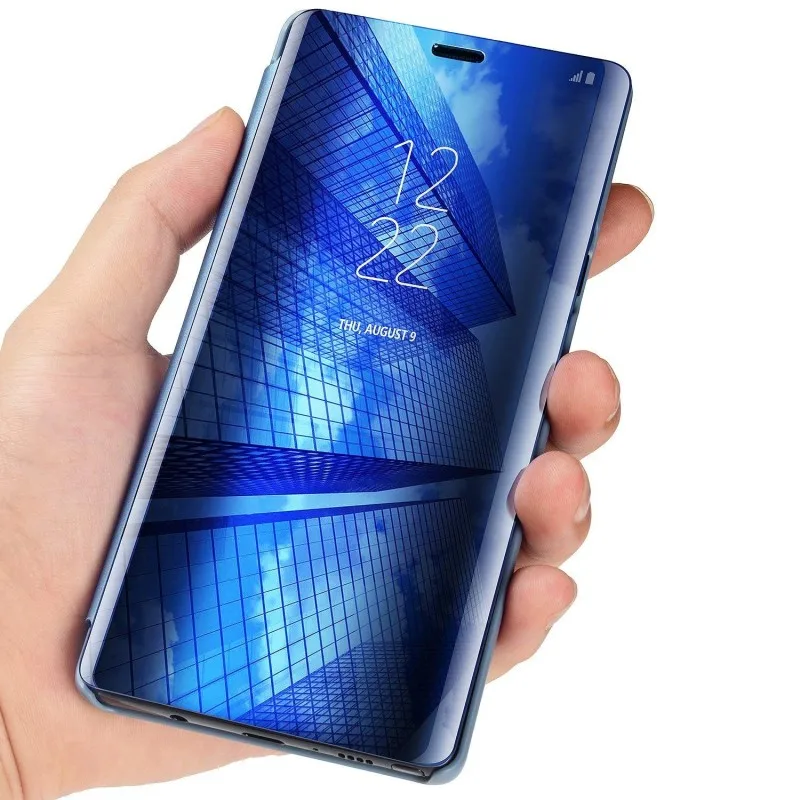 Зеркальный умный чехол для Huawei Nova 3 3i из искусственной кожи с откидной крышкой и