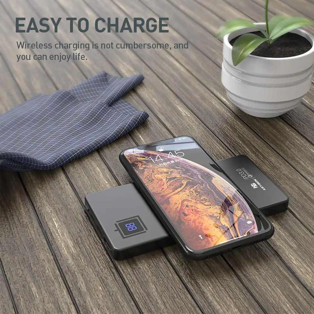 KEYSION 10000mAh Metal Type-C PD/QC3.0 Power Bank 15W 10W 7.5W Fast Qi Wireless Charger Battery for iPhone XS Max XR Mate 20 Pro | Мобильные