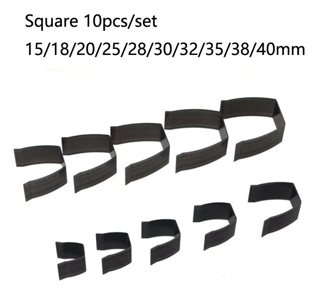 Square End 10pcs 10 шт./компл. Япония Сталь лезвие поделки кожаный ремень класса sharp конец вырубной пресс-форм ножи пробивание ручной инструмент sharp резак 15-40 мм - Цвет: Square End 10pcs