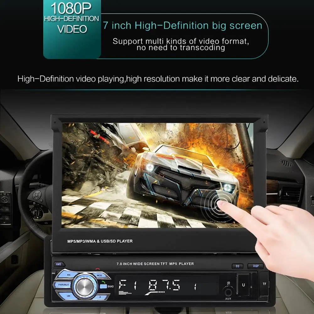" 2 Din автомобильное радио gps 2dinCassette плеер обратная камера Handsfree 1080P сенсорный экран автомобильное Аудио Стерео Авторадио Bluetooth AUX