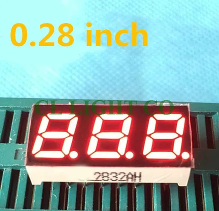 0,28 дюймов 0,2" трехсегментная цифровая трубка изумруд 2832AH цифровая трубка общий катод