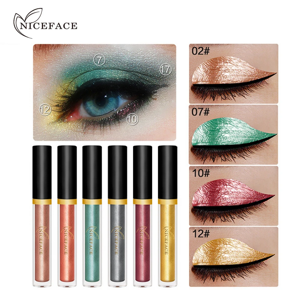 Перламутровые ЖИДКИЕ ТЕНИ NICEFACE блестящие тени для век карандаш водостойкие
