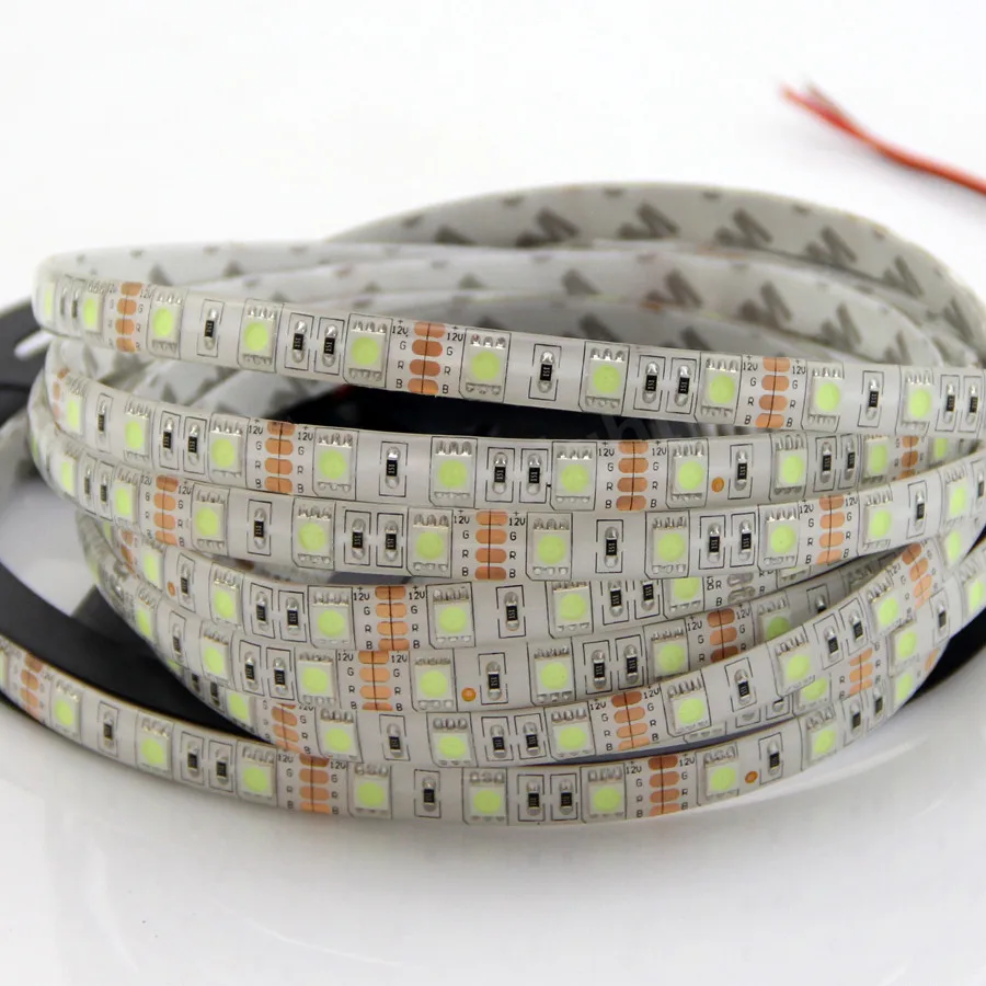 New Arrival 10 Rolls 50 Meter SMD 5050 Led Strip Flexible Light 60leds/m IP65 Waterproof DC12V Dream Color Ice Blue 5m/lot | Лампы и
