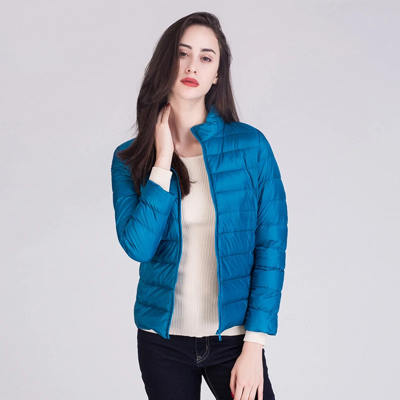 Peacock blue Johnature, весна-осень, новинка, женские куртки с 90% утиным пером, пальто, 16 цветов, женская теплая Модная пуховая куртка - Цвет: Peacock blue