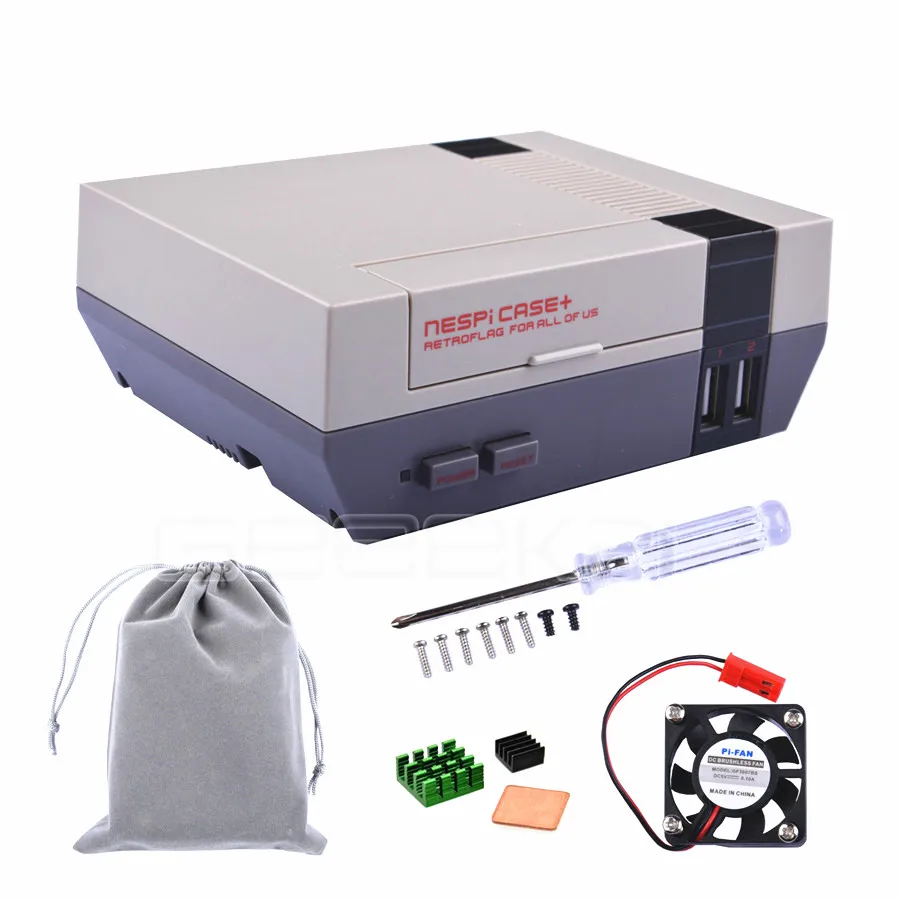 NESPi Case Plus GeeekPi Retroflag NESPI чехол+ плюс безопасное выключение функциональная кнопка питания комплект для Raspberry Pi 3 B+/3/2B - Цвет: NESPi Case Plus