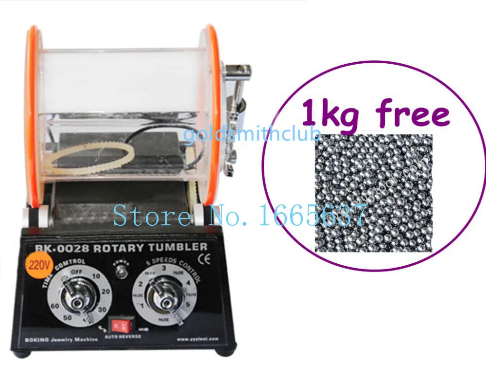 Mini 3kg jewelry tools Rotary Tumbler machine +( FREE) 1 KG Round Beads Jewelry polishing Machine jewelry making tools