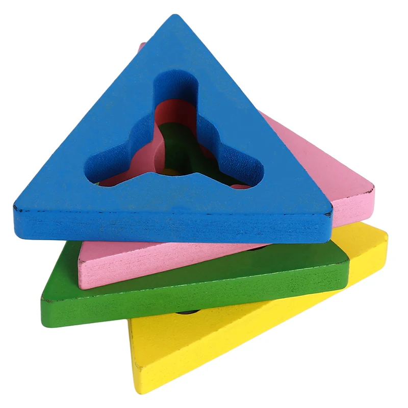 Форма Цвет познание деревянные блоки 4 колонки строительный блок Божья коровка