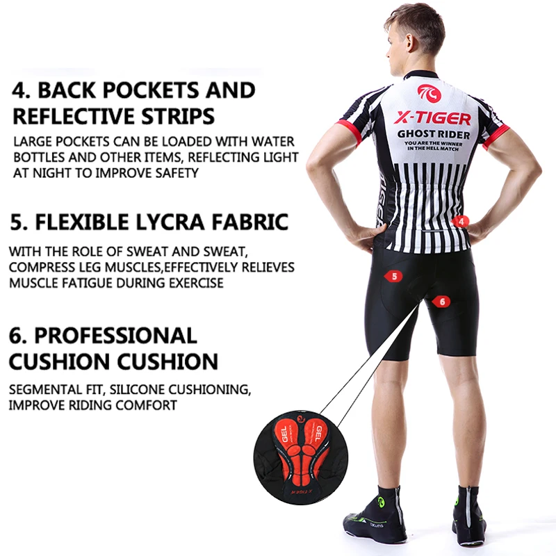X-Tiger Велоспорт Джерси Набор летний Велосипед Одежда Майо Ropa Ciclismo Hombre MTB велосипед одежда спортивный костюм Велоспорт Комплект