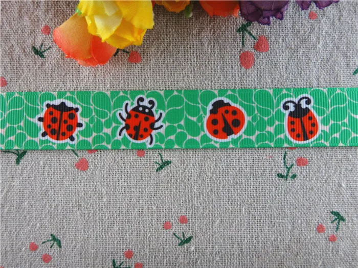17030258 Новое поступление 7/8 мм &quot(22 мм) 10 ярдов/партия животные Божья коровка