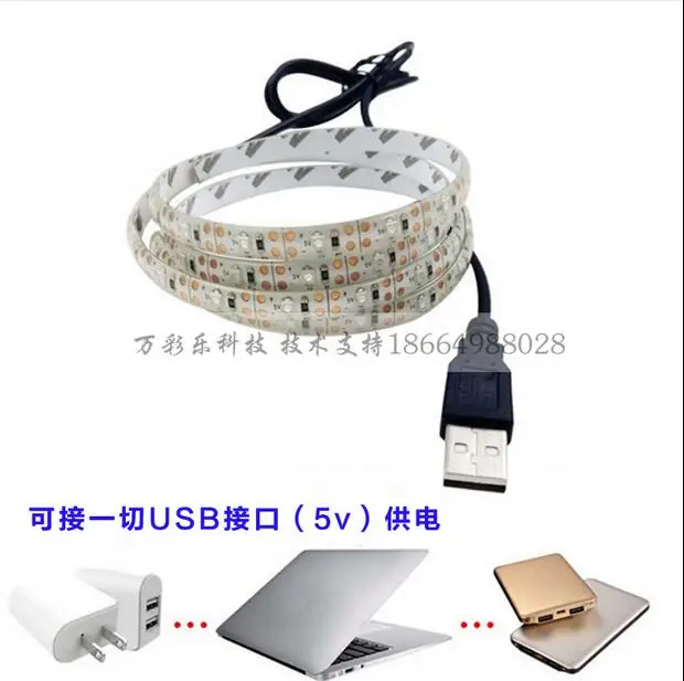 RGB Лента светодиодная Водонепроницаемая с USB 5 В 3528 SMD 50 см 100 200 см|tv background light|flexible