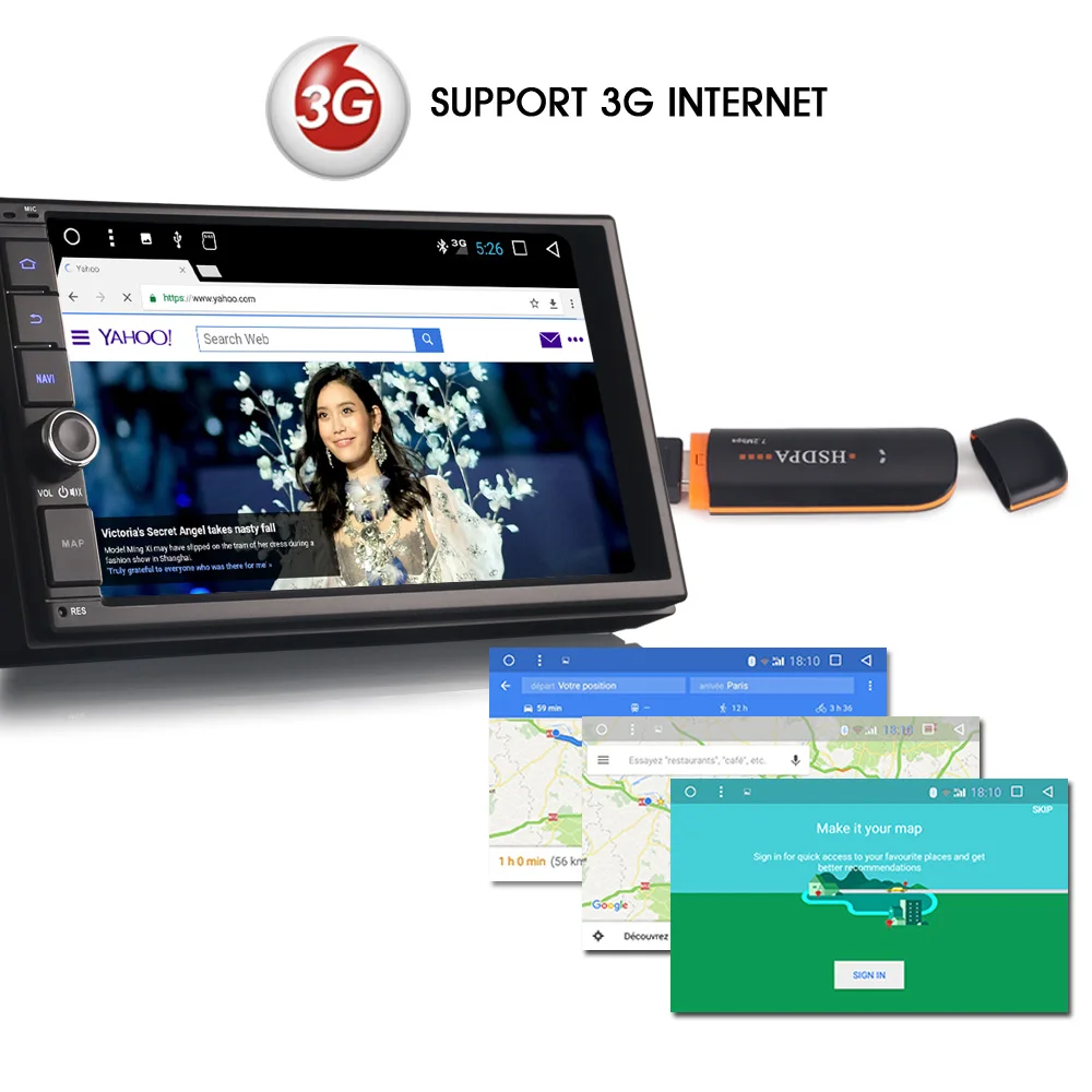 Android 7.1 двойной 2 дин GPS навигации Bluetooth USB SD плеер Sat Nav dab + 3G Wi Fi DVR|navigator bluetooth|sat navcar gps