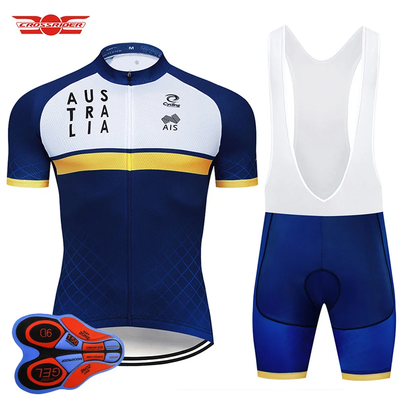 Cycling set Crossrider Австралия Велоспорт Джерси 9D bib Костюм велосипедиста MTB Одежда дышащая велосипедная одежда Мужская короткая Майо Culotte - Цвет: Cycling set