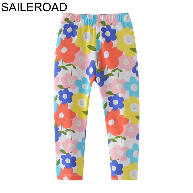 SAILEROAD/брюки с цветочным принтом для девочек; леггинсы для девочек; теплые брюки; узкие брюки для маленьких девочек; детская одежда; сезон осень
