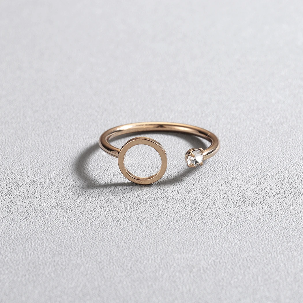 Женское кольцо с фианитом простой дизайн геометрический | Украшения и аксессуары