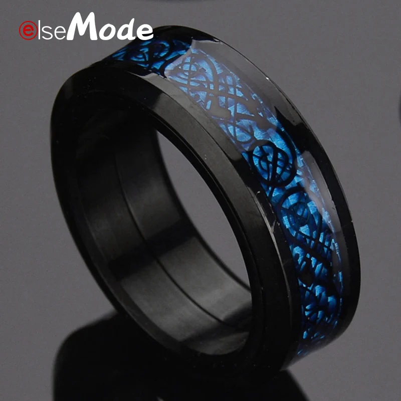 Модные вращающиеся обручальные кольца ELSEMODE из титановой стали 6 14 размеров 8 мм с