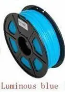 Luminous blue ABS 1 цена, 17 цветов, ручка для 3D печати, ABS/PLA 1,75 мм, пластиковый резиновый материал для печати, нить для 3d принтера - Цвет: Luminous blue ABS