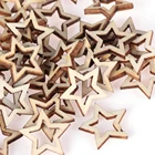 50 шт., деревянные ремесла со звездами, 10-20 мм