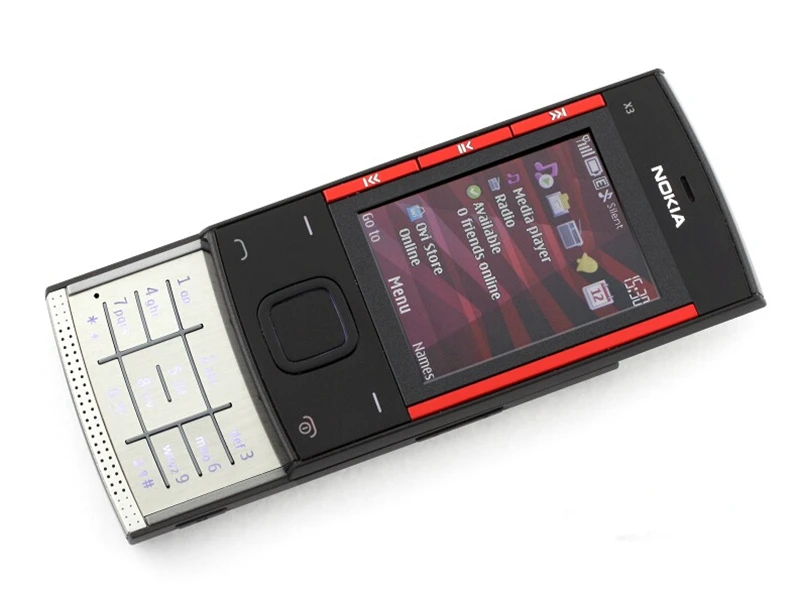 X3 Nokia X3-00 с поддержкой русской клавиатуры 2,2 МП 860 дюйма мАч Bluetooth слайдер Восстановленный разблокированный мобильный телефон