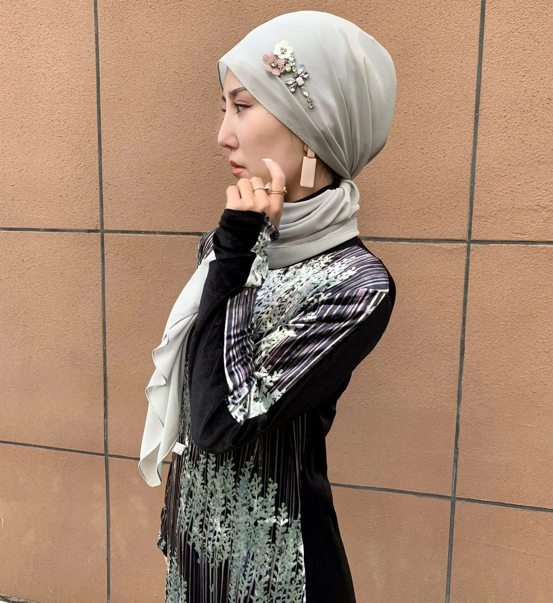 Женское кимоно Abaya мусульманское платье макси с принтом женское турецкое в Дубае