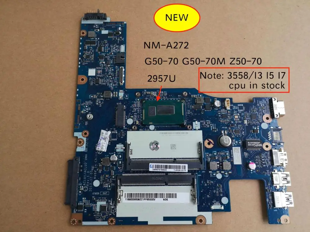 Натуральная для lenovo ACLU1/ACLU2 UMA NM-A272 G50-70 G50-70m z50-70 материнская плата