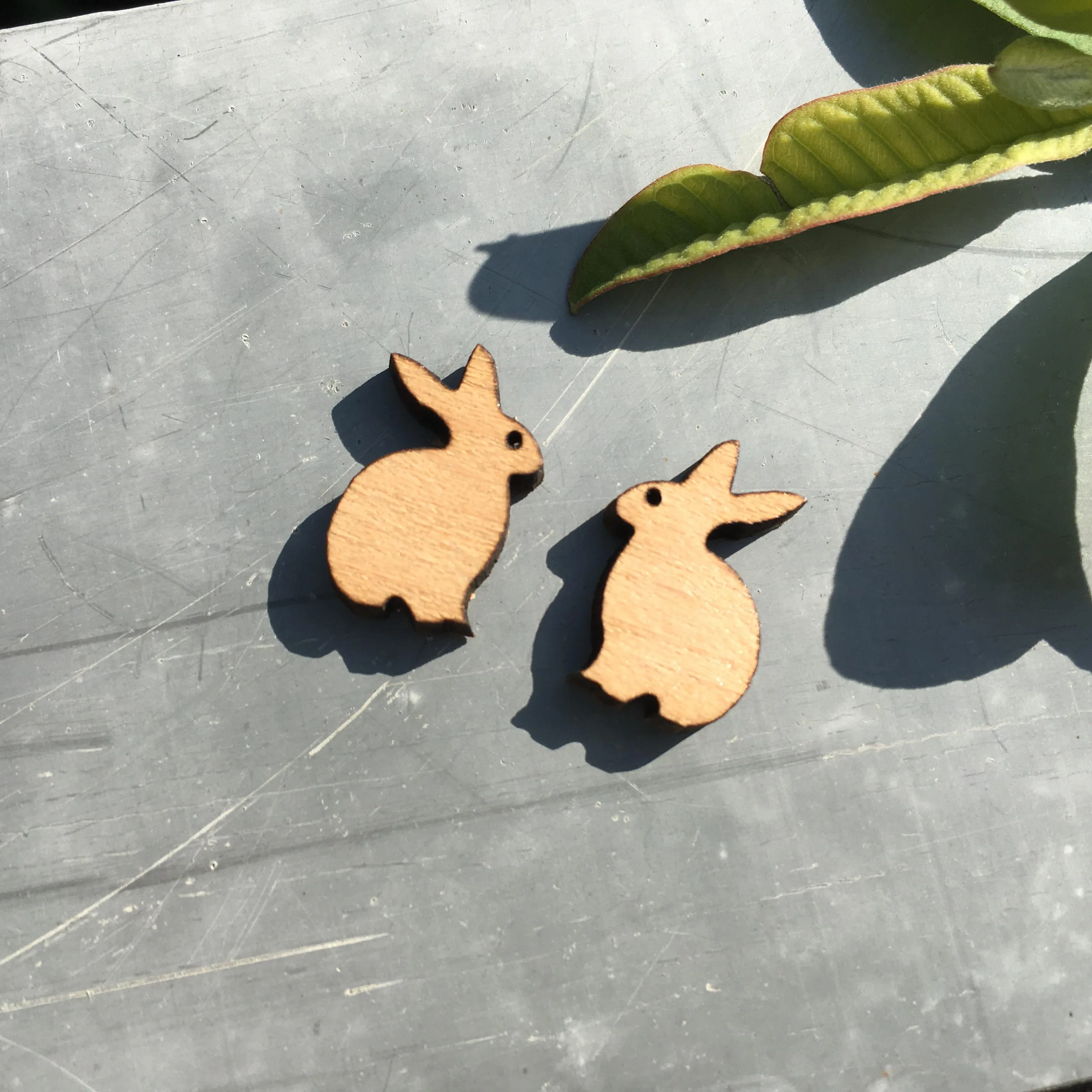 Серьги с гравировкой из цельного дерева в форме кролика виде 1 пара|earrings cute|earrings