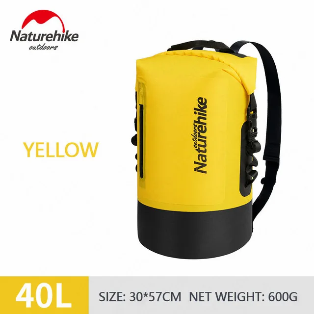 40L Yellow Naturehike Водонепроницаемый водонепроницаемая сумка пакет Плавание ming сумка с разделителем для сухого и влажного Водонепроницаемый сумка Портативный большой Ёмкость Плавание Drift car Pack - Цвет: 40L Yellow
