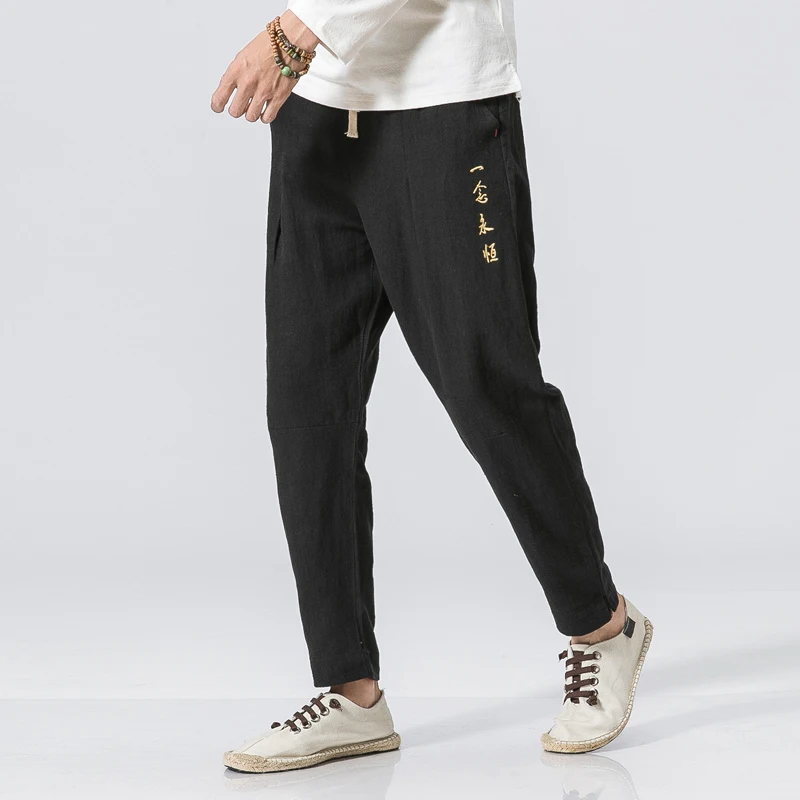 2018 Весна и лето мужские свободный большой код китайский стиль вышитые хлопок