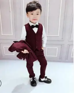 as picture2 Коллекция года, официальные синие костюмы для мальчиков на свадьбу, детские костюмы на выпускной черные костюмы на свадьбу Детский костюм для крупных детей классический костюм для мальчиков из 3 предметов - Цвет: as picture2