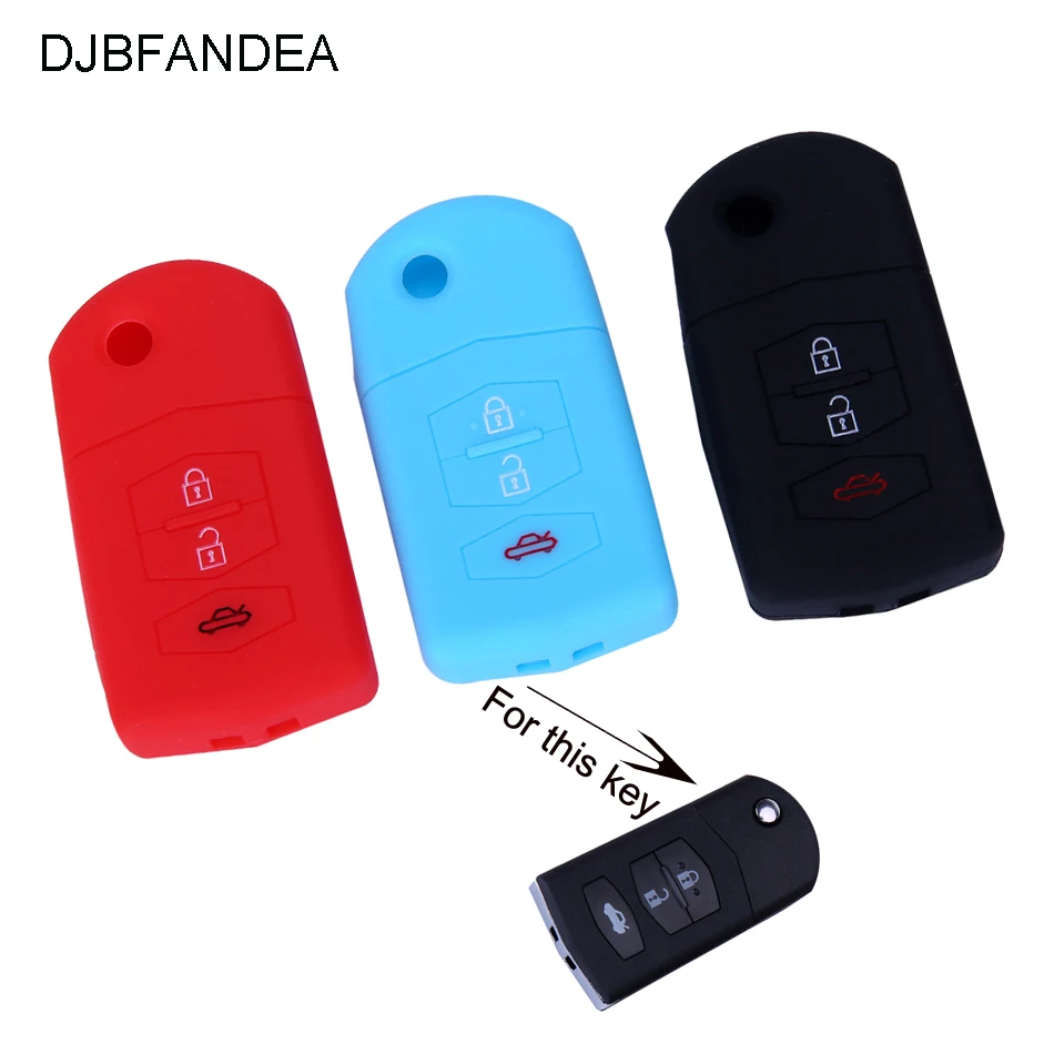 

3 Buttons Remote Silicone Car Key Cover Case For Mazda 2 3 5 6 8 Atenza CX5 CX-7 CX-9 MX-5 RX Keyrings Fold Flid Key